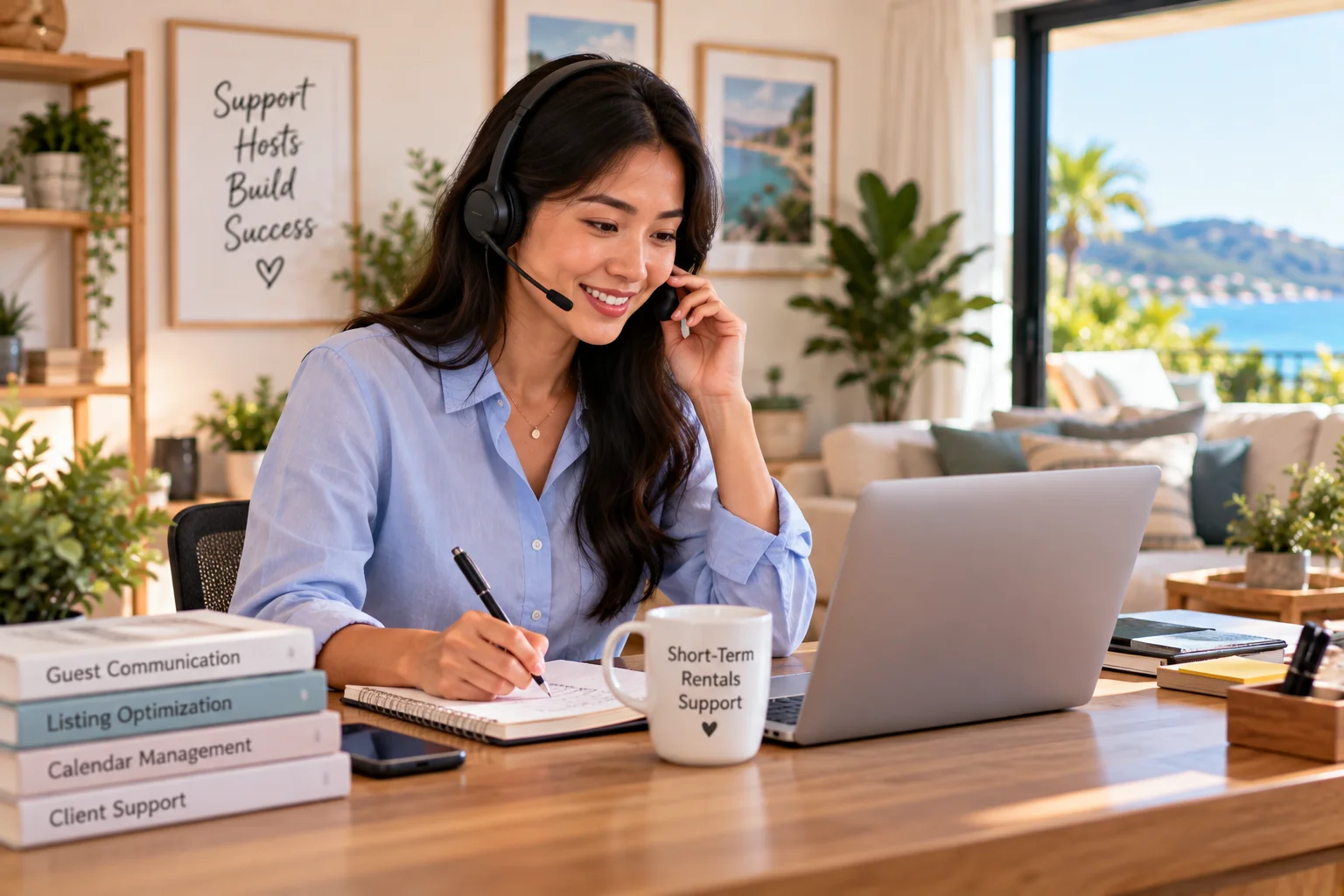 Virtual assistant providing remote support for Airbnb hosts